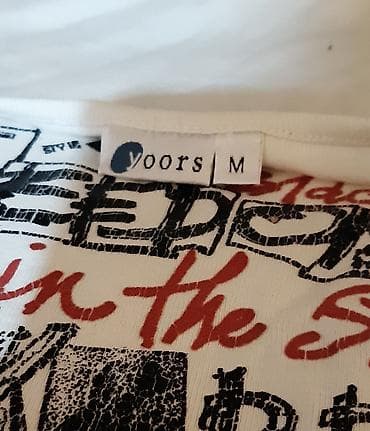 beli tech fleece: Majica kratkih rukava – Yoors (veličina M) - Boja: bela - Print — 3