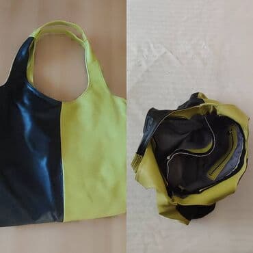 mona kozne torbice: Ženska kožna torba, dvobojna (maslinasto zelena i crna), uvežena iz — 3