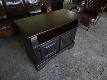 deciji dusek za krevetac: TV komoda od punog drveta, tamno bajcovana - Klasničan dizajn sa — 4