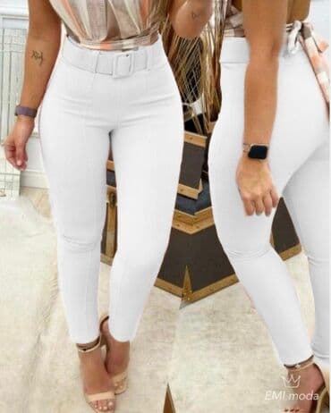 mona kozne pantalone: S (EU 36), M, L, Normalan struk — 2