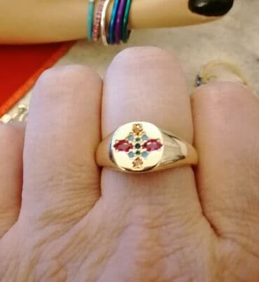 Other Jewelleries: Srebro 925 sa pozlatom i prirodnim cirkonima. Veličina 9, ili — 1