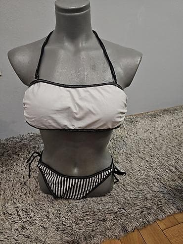 kupaci za trudnice novi sad: Dvoderni ženski bikini set – crno-bela kombinacija. M vel — 1