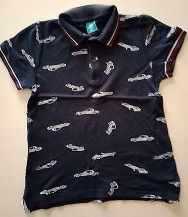 unisex majice sa štampom: Majica polo kragna za dečake 
Veličina 122 cm 
Čist pamuk — 1