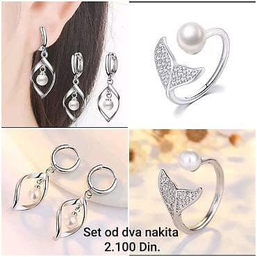 Elegantni posrebreni set od hirurskog čelika sa žigom S925 od dva