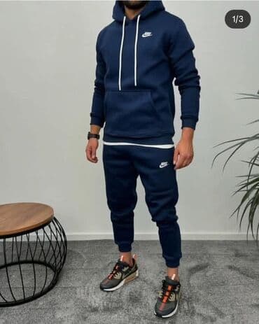 Sportswear: Set, 2XL, L, M, Nike, color - Grey, Fleece — 3