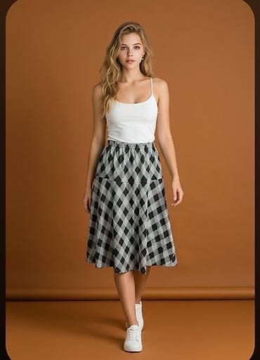 kaftan novi pazar: Ženska midi suknja sa A-krojem i elastičnim pojasom - Dužina: midi — 6