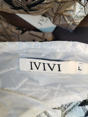 haljina i sako komplet: Elegantna mini haljina IVIVI, veličina L. - Boja i dezen: srebrna — 3