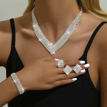 prsten zmija srebro: Set: Earrings, Bracelet, Necklace, Material: Cubic zirconia — 1