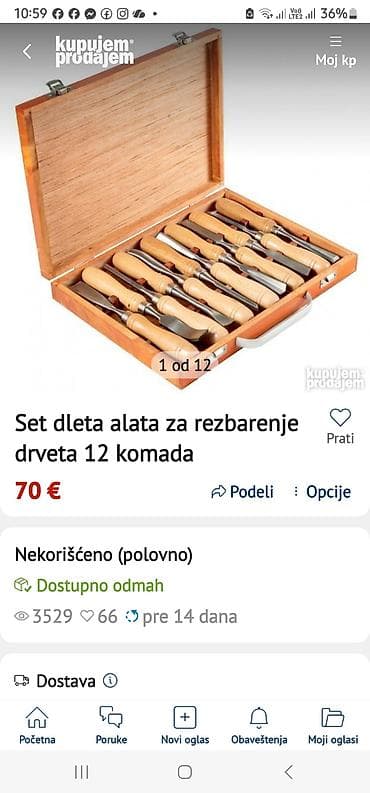 Set dleta za rezbarenje drveta – 12 komada u drvenoj kutiji - Komplet na lalafo.rs Set dleta za rezbarenje drveta – 12 komada u drvenoj kutiji - Komplet