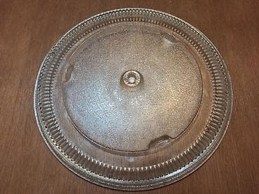 polovne kaljeve peci cene: Velika staklena posuda - tacna za mikrotalasnu rernu. Prečnik 33cm — 3