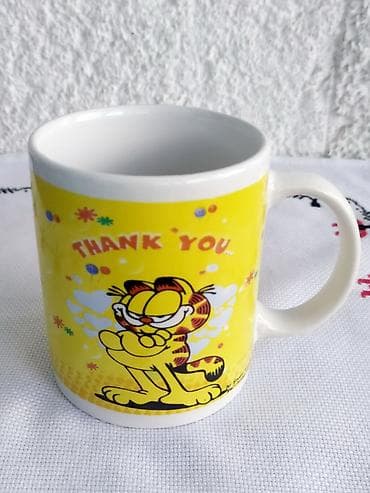koferi sa alatom: Vintage Garfild Keramička Šolja "Thank You" 80s Garfild Keramička — 3