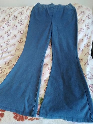 tasne mona: LC Waikiki ženske pantalone – plave, zvoncare - Model: zvonaste — 2