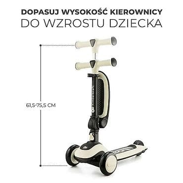 bicikle sa pomocnim tockovima: KINDERKRAFT HALLEY Stone White – 2-u-1 trotinet/balans bicikl na tri — 2