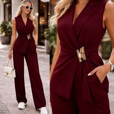 dzemper zenski: 🔥Elegantni ženski komplet – prsluk bez rukava i široke pantalone ✅3500 — 2