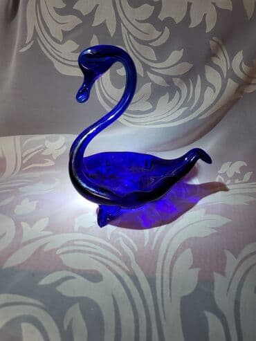 murano lusteri: Murano figura,pepeljara labud duvano staklo 70te. Figura,pepeljara — 2