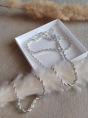 mini parfemi set: PletenI set nakita, žig 925 Elegantno upleteni set od srebra 925 — 2