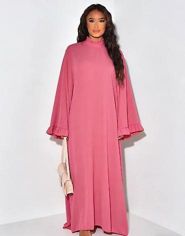 maxa cipele: Elegantna maxi haljina sa volan rukavima Univerzalna veličina - — 2