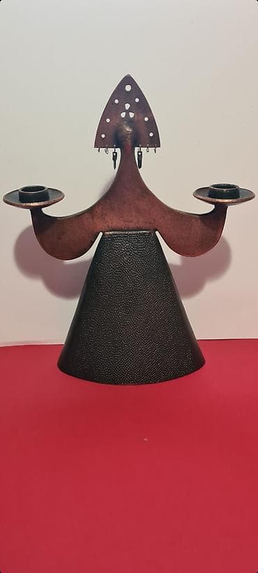 komode akcija: ☆ Na prodaju starinski ruski svećnjak u obliku žene koja nosi — 7