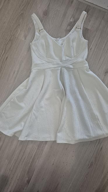 gerry weber svečane haljine: Belo žensko letnje haljina bez rukava elegantna Koton - Kroj: A-kroj — 1