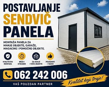 demontaža i montaža pvc stolarije: Usluga: Postavljanje sendvič panela i elektrotehničke ugradnje - — 1