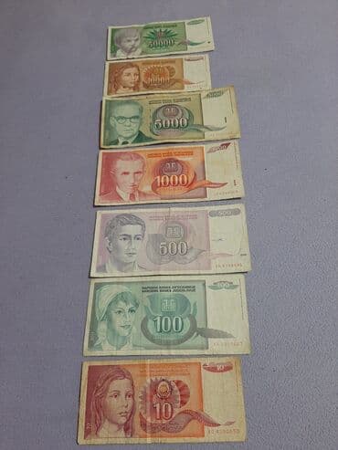 Novcanice jugoslavije godine od 1990 i 1992 godine cena je za sve