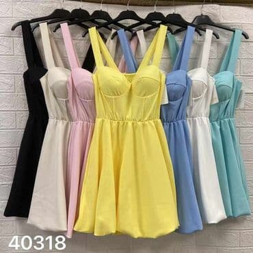 midi haljine h m: One size, color - Blue, Cocktail, With the straps — 2
