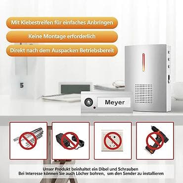 stalak za tablet: Bežično multifunkcionalno zvono za vrata – komplet - Bežični domet do — 3