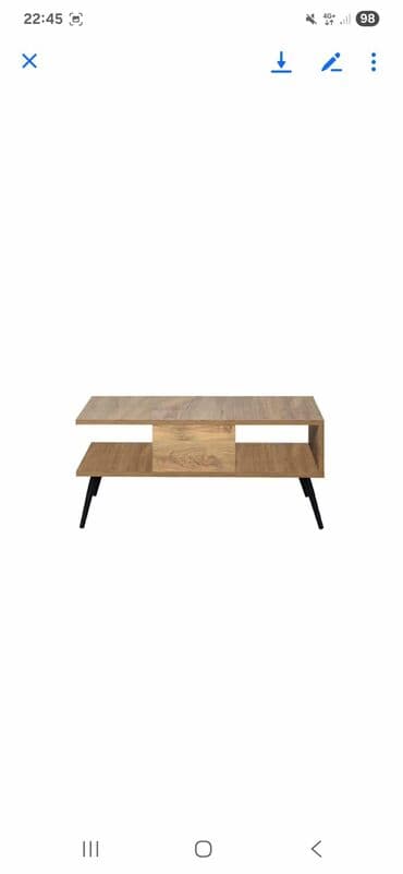 komode sa staklenim vratima: Crni klub sto 'Atlantic Pine' sa gvozdenim nogama Elegantni crni klub — 3