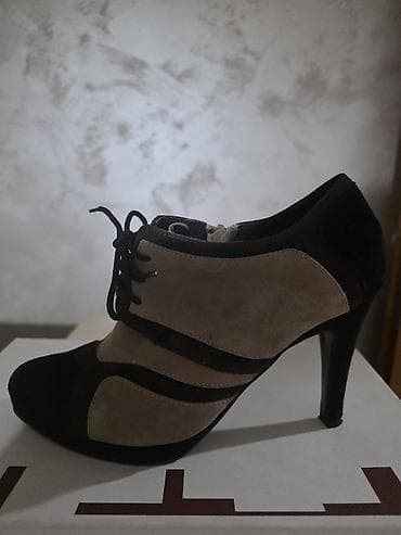 patike i sako: Ženske elegantne cipele na štiklu – antilop - Model: oxford/ankle — 2