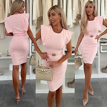 bunda s: ❤️Elegantna ženska haljina – midi dužina, bez rukava, sa dekorativnim — 7