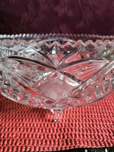 Činije: Cinija nova kristal,rucni rad sa tri stope 70te. Cinija kristal,led — 9