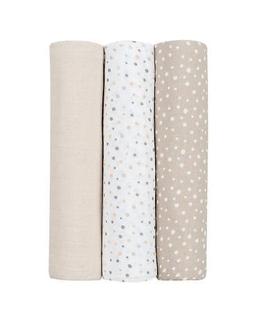 beretka za decu: KikkaBoo Pelene od muslina – set 3 kom, 100 x 100 cm, Dots Beige Šifra — 1