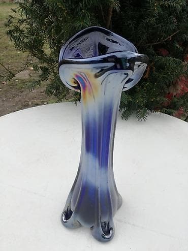 Vaze i saksije: Stara Unikatna Kobaltna Plava Vaza Murano broj 1. Visina 34cm. Masivna — 2