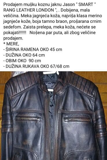 krem pantalone i crna kosulja: Muška kožna jakna Jason “SMART RANG LEATHER LONDON”. Prava meka — 1