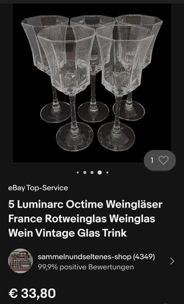 swarovski kristali cena: Case za vino Luminarc Francuska iz 80ih. Case za vino bez ostecenja — 4