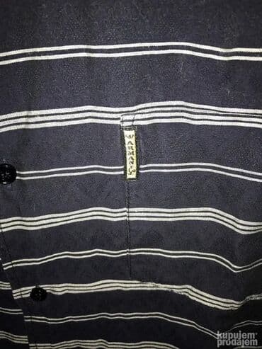 Trousers: Shirt Short sleeves, L, Giorgio Armani, color - Blue, Cotton — 3