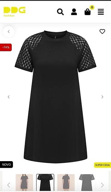 torba mona: Crna haljina ONLY – model ONLKARI S/S O-NECK LACE MIX DRESS CS JRS - — 1