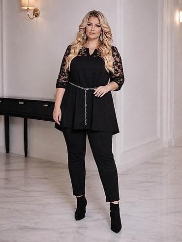 svecana bluza: 08. ✨ Elegantan komplet za punije dame ✨ Prelep model sa čipkastim — 1