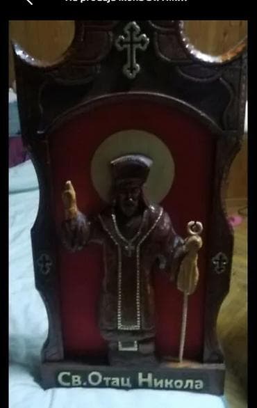 rucni secko: Ručno rezbarena ikona „Sv. Otac Nikola“ - Materijal: puno drvo, ručna — 3