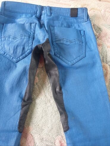 pantalone od vestacke koze: Replay skinny jeans waxed, voskirane farmerke, original. Plava boja — 8