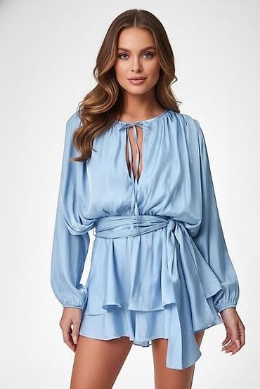 Donji delovi trenerke: 🔥Ženska kratka haljina sa dugim rukavima i pojasom - Model: mini kroj — 5