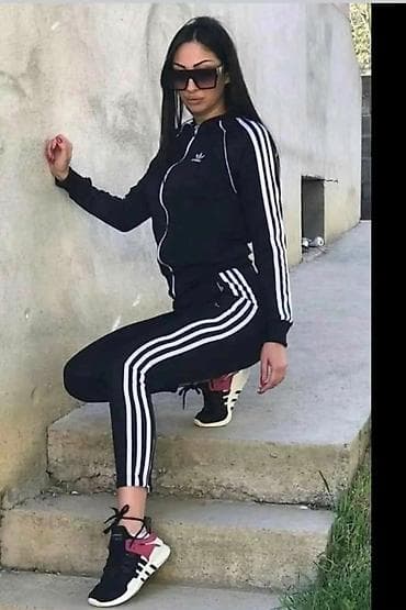 helanke do kolena: Adidas, M, Prugasti, bоја - Crna — 1