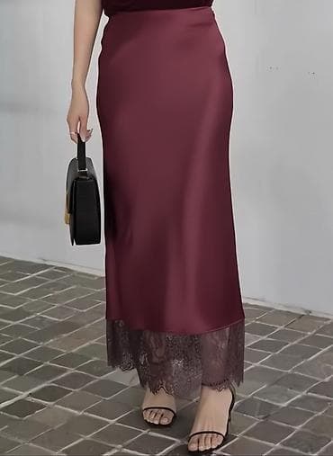 vogeli suknje: ✨Saten suknja sa čipkanim porubom
✅1700 din — 1