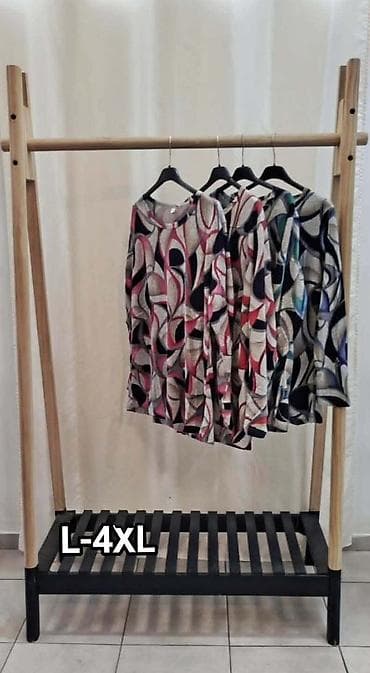 satenske kosulje: Ženske bluze dugih rukava – veličine L do 4XL Ik - Model: lagane — 1