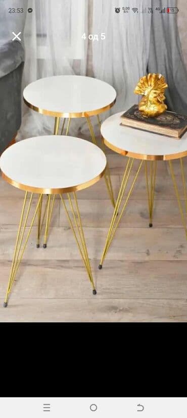 I. 12. ✨ Set Stočića “Gold” 3/1 Cena: 5500 RSD Unesite luksuznu notu