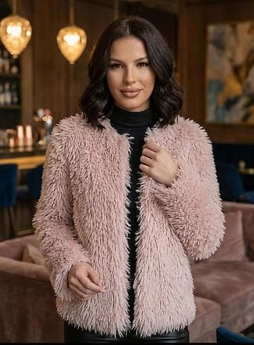 koton jakne muske: Ženska jakna od veštačkog krzna – puder roze - Materijal: meko — 1