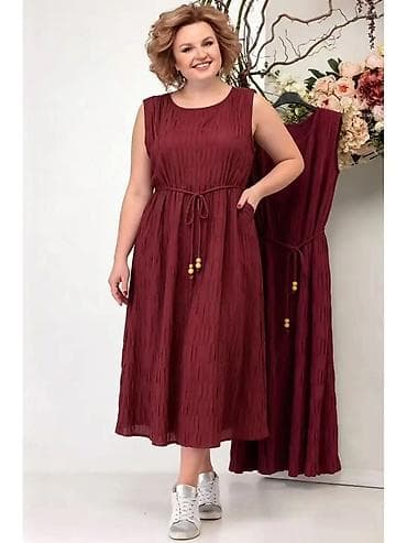 s: Ženska midi haljina bez rukava sa teksturom naboranog efekta. - Kroj — 1