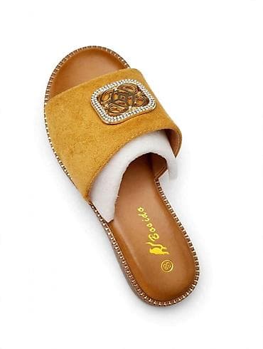 sandale h and m: Ženske papuče/slajderi sa ukrasnom kopčom - Model: ravne papuče sa — 2