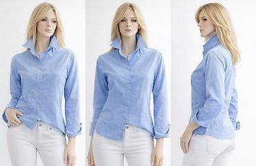 Men's Clothing: Ženska košulja – svetloplava - Klasničan model sa kragnom i dugmadima — 1