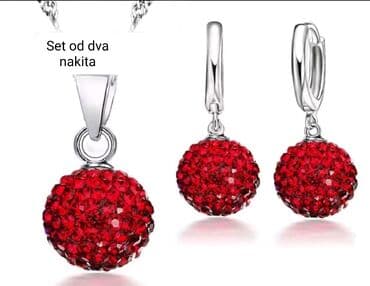 zara helanke sa slicem: Set: Earrings, Necklace, Pendant, Material: Cubic zirconia — 1